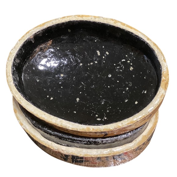 Hand Painted Kashmir Berries Lacquer Trinket Box Oval Floral Deco Collectible - Picture 5 of 11